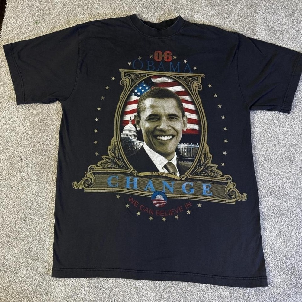 2008 Barack Obama Change T-Shirt 2X Black Doctor Hood Graphic